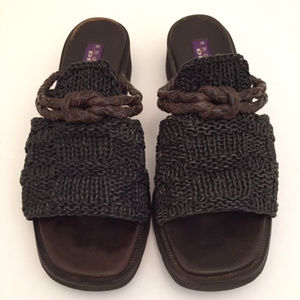 Shannon Diego Crochet Black/Brown Sandals